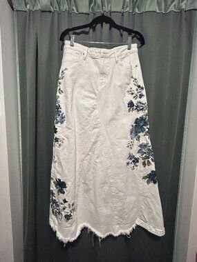 Free People Denim Maxi Skirt